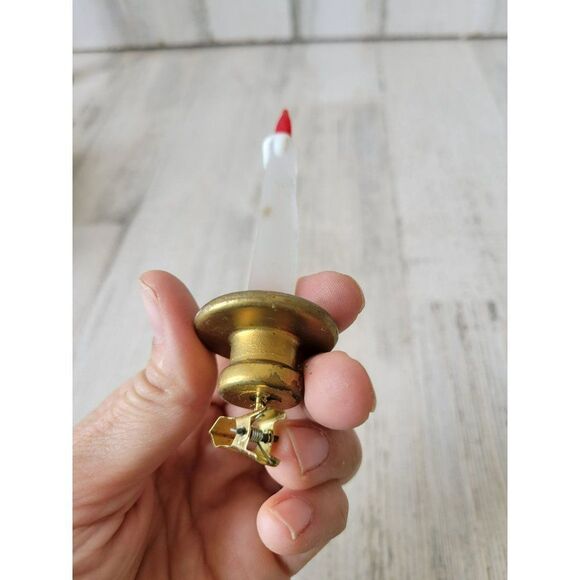 Glass candle vintage clip ornament Xmas tree clear - Picture 5 of 7